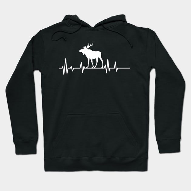 moose heartbeat lover,moose gift animal deer nature in alaska elk Hoodie by mezy